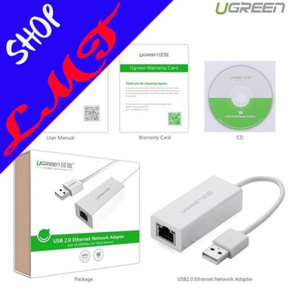 Cáp USB 3.0 to Lan màu trắng Ugreen 20255