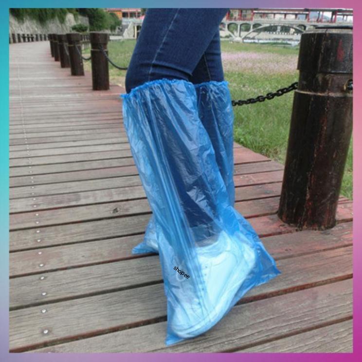 Bọc Giày Đi Mưa 💙 💙 Freeship 💙 💙 Thích Hợp Đường Ngập, Loại Cao Cổ Dùng Một Lần (Một Đôi)