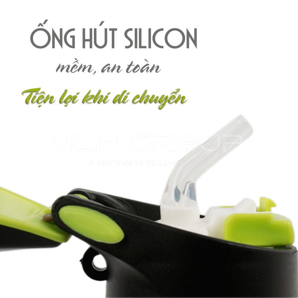 Bình Nước Xe Đạp Giữ Nhiệt Inox Không Gỉ 500ml Có Ống Hút MLH (không kèm giá đỡ) MLH