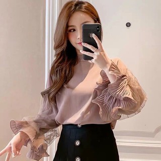 Áo von lụa tay bồng phối ren siêu xinhh