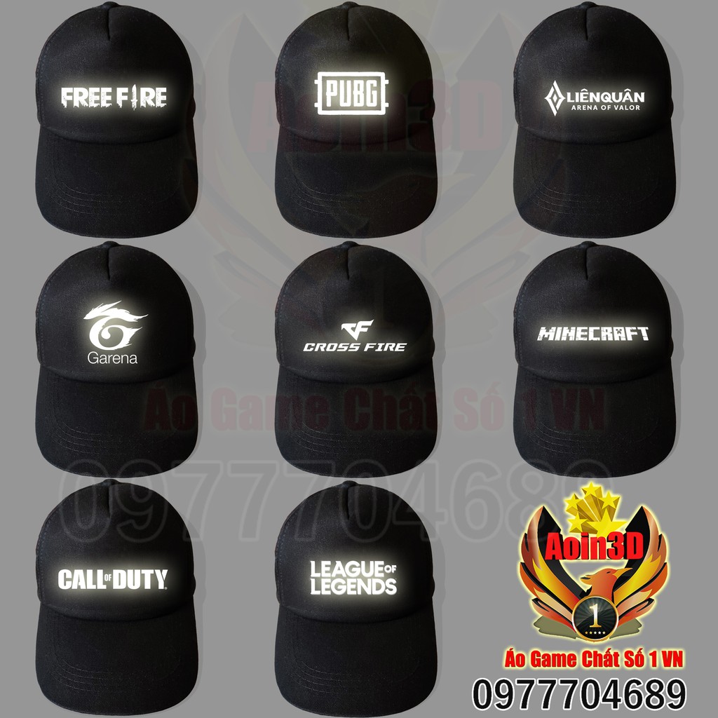 Mũ Game Phản Quang Dạ Quang - Shop Aoin3D Nhận in dạ quang phản quang theo yêu cầu