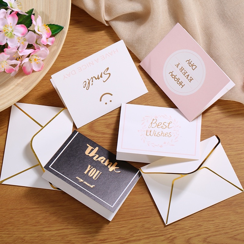 Thiệp đẹp chúc mừng, cảm ơn tặng kèm bì thư siêu đẹp