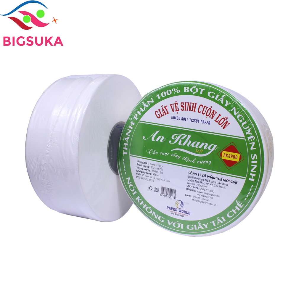 Giấy vệ sinh cuộn lớn An Khang 900g BIGSUKA