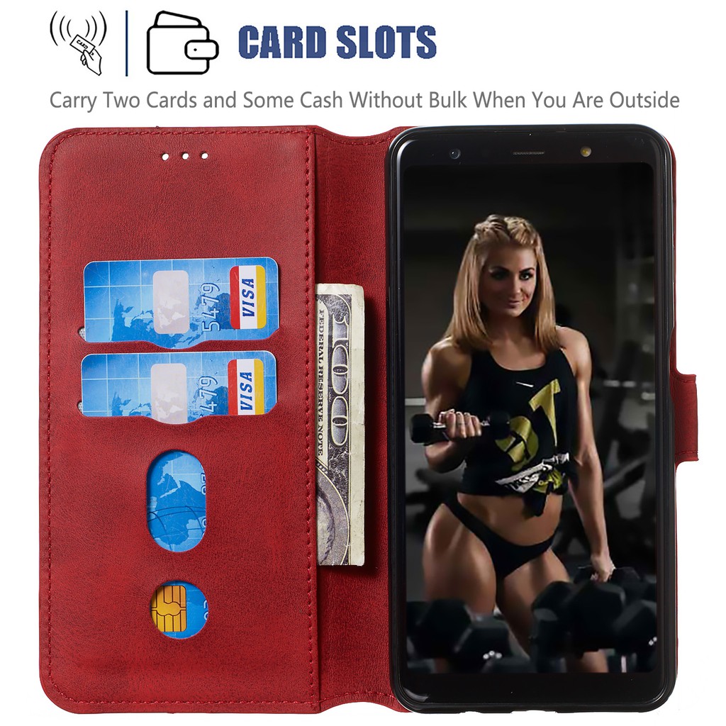 Bao da điện thoại có khe đựng card chân đứng nam châm dành cho OPPO A9 2020 A5 2020 F11 Pro F11 | BigBuy360 - bigbuy360.vn