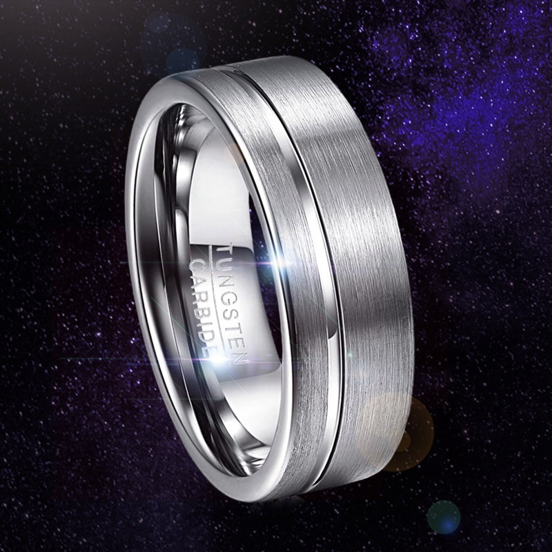 Nhẫn Hợp Kim Bạc Matte 8mm Cho Nam