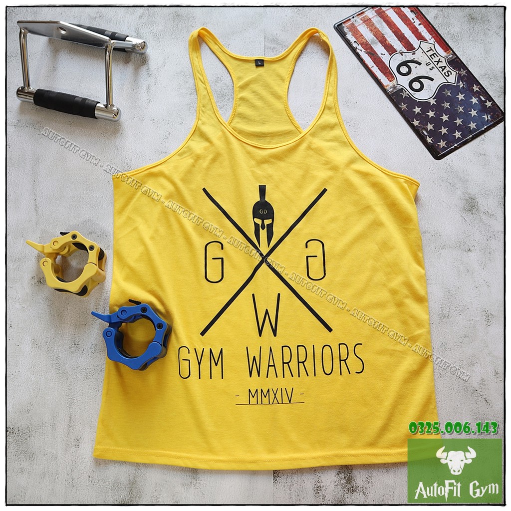 Áo Ba Lỗ Nam WARRIORS Áo Tank Top Thể Thao, Tập Gym dây stringers hàng nhập khẩu [AUTOFIT GYM]