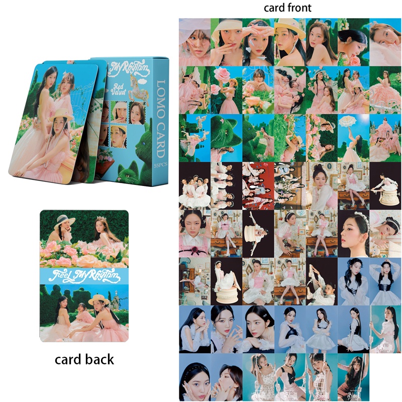 Bộ 55 Tấm Thẻ Hình Nhóm Nhạc Red Velvet Phong Cách Lomo