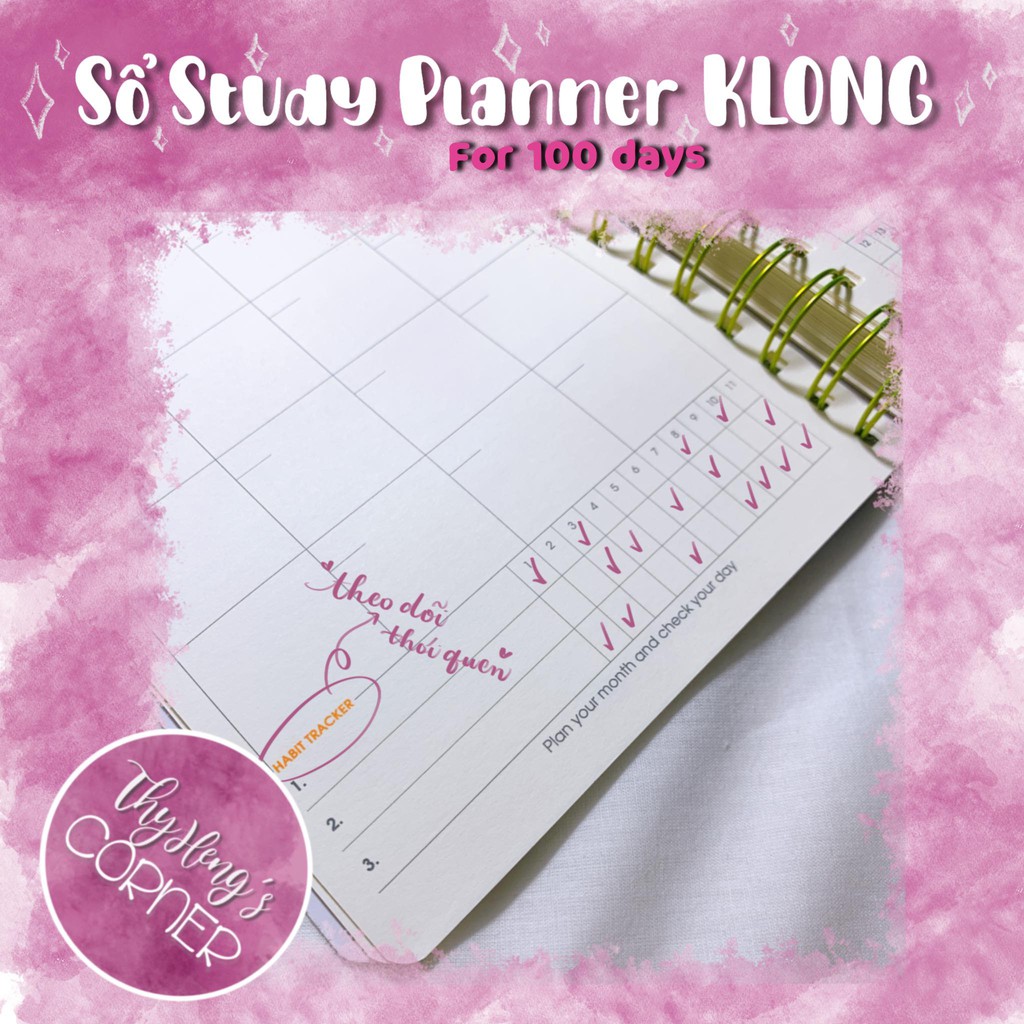 Sổ kế hoạch A5 160 trang lò xo kép Study Planner Klong MS 946 (Màu ngẫu nhiên)