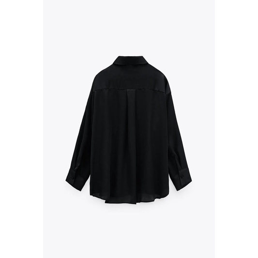 Zara Morocco full tag - Áo zara sơ mi lụa trơn sang đẹp AT7SMG59N8