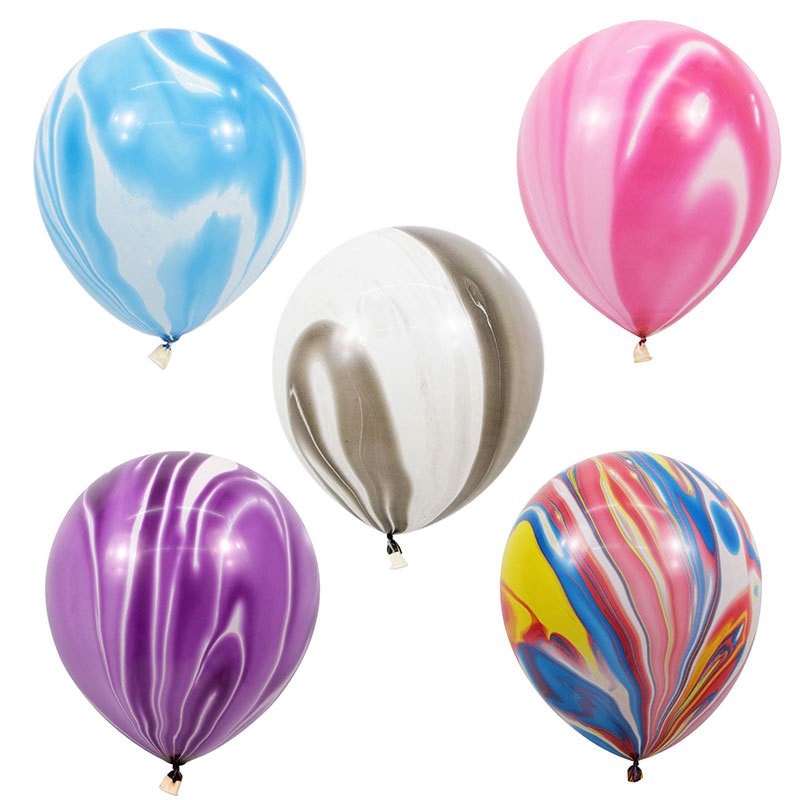 5 Bong Bóng Cao Su 12 Inch Họa Tiết Cẩm Thạch Nhiều Màu Sắc Dùng Trang Trí Tiệc Cưới