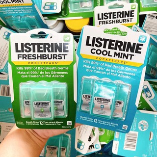 [Hàng Chuẩn Mỹ] Hộp 72 miếng ngậm Thơm Miệng khẩn cấp Listerine Pocketpaks