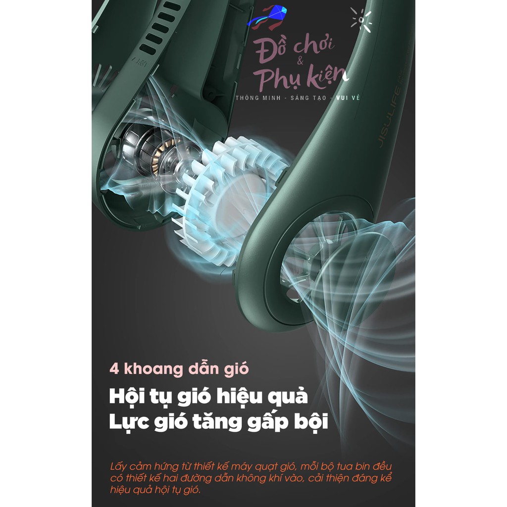 Quạt mini đeo cổ chính hãng JisuLife - Thiết kế vượt trội - Bảo hành chính hãng | BigBuy360 - bigbuy360.vn