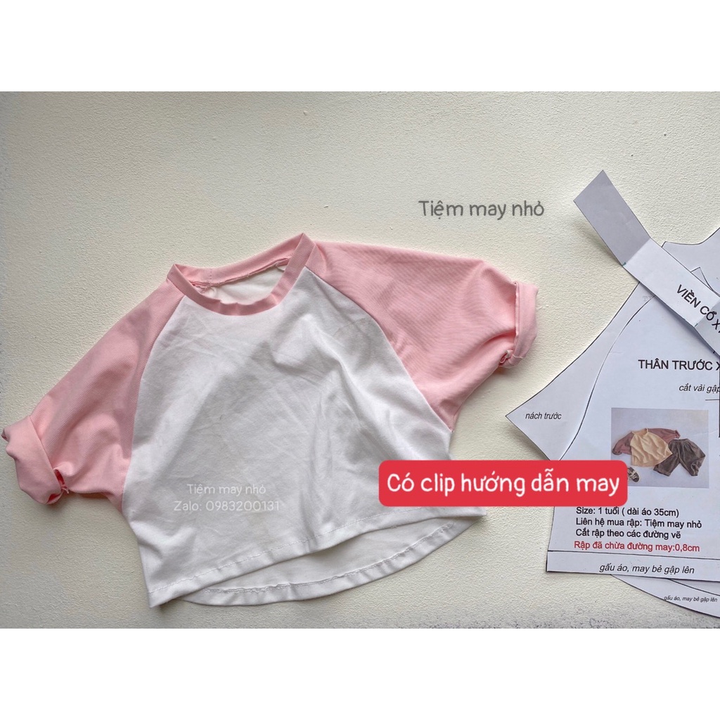 RT74_ Rập giấy may áo raglan cánh rơi