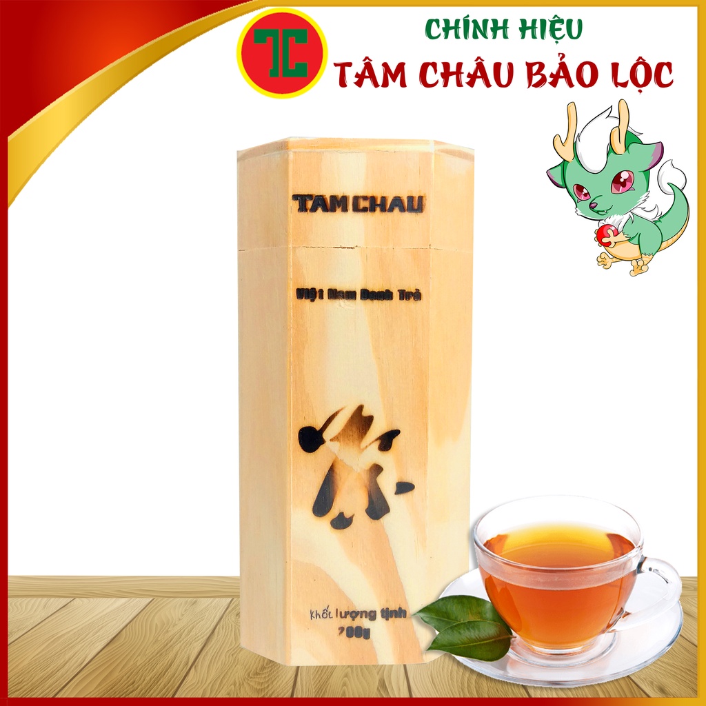 [TÂM CHÂU]Trà Oolong Cao Cấp Hộp Gỗ Sang trọng 200G - Chính hiệu TÂM CHÂU BẢO LỘC