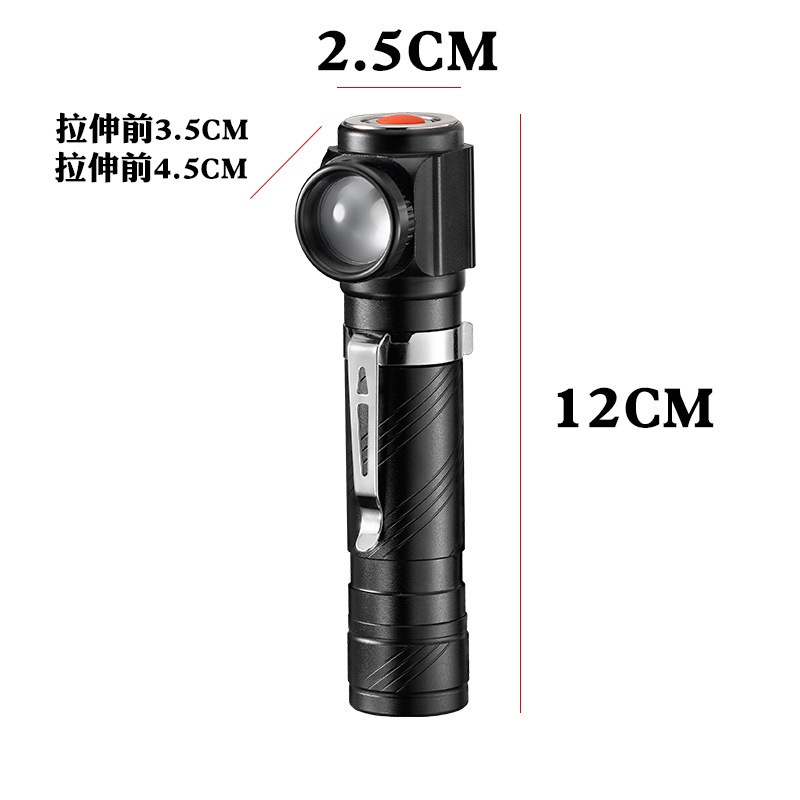 Đèn Pin LED Mini Hình Chữ L Sạc USB Từ Tính Mạnh Mẽ Chống Thấm Nước Có Thể Thu Gọn Sử Dụng Kép