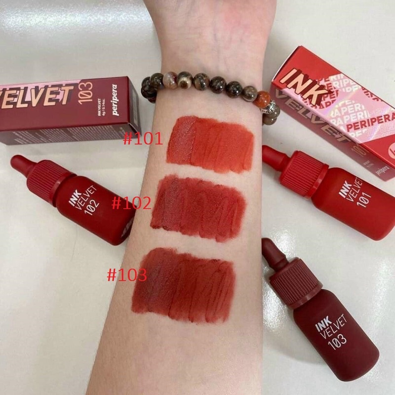 Son Kem Lỳ ink Velvet Lip Tint màu 101 102 103 màu mới