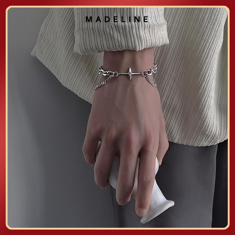 Vòng đeo tay nam nữ Madeline T21 kiểu dáng hip hop phong cách Hàn Quốc