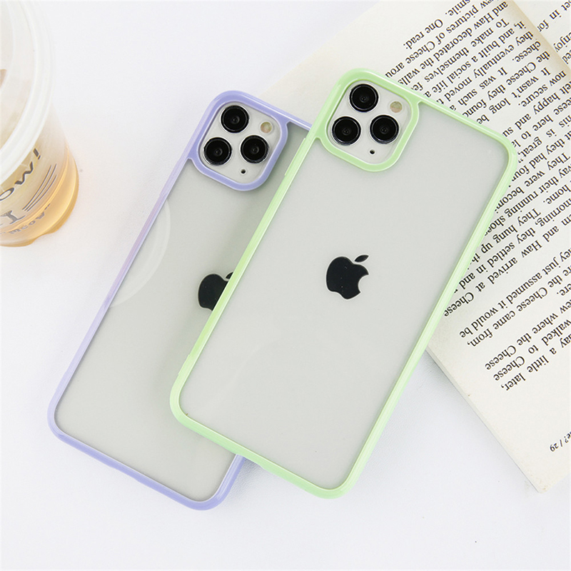 Suntaiho Candy Color Border Shockproof Transparent Hard PC Phone Case For iPhone 11 Pro XR XS Max 7 8 Plus