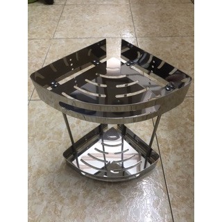 Kệ góc nhà tắm 2 tầng inox 304