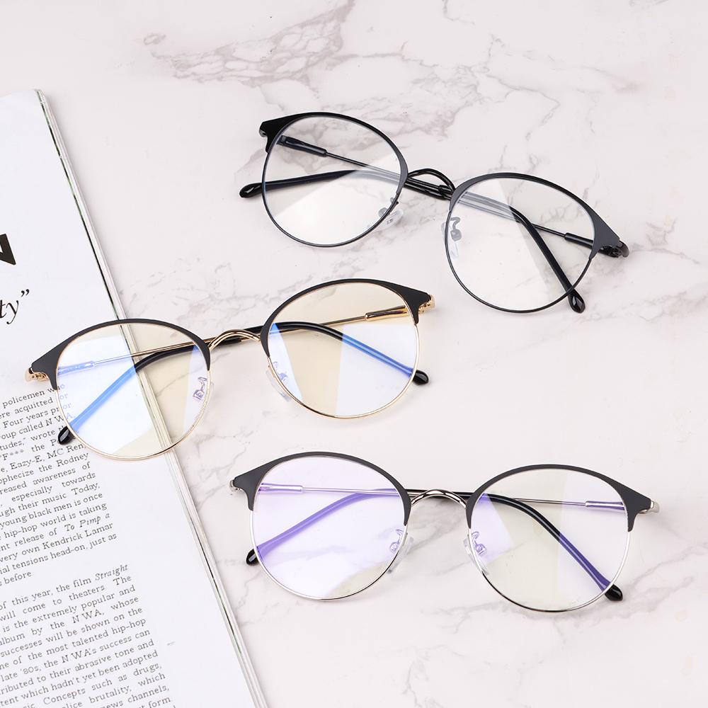 Mắt Kính Gọng Kim Loại Siêu Nhẹ Chống Tia UV Ánh Sáng Xanh