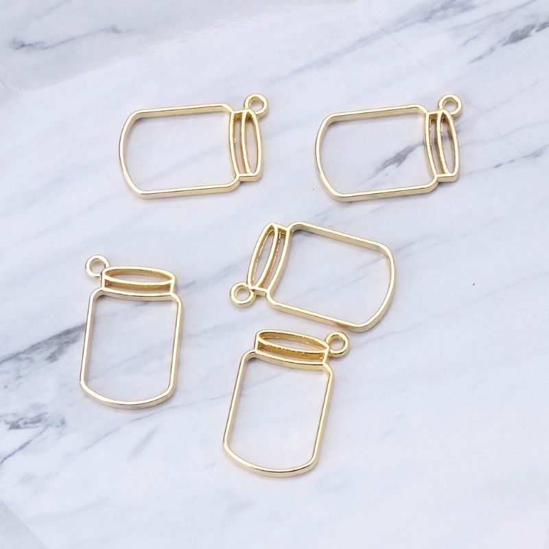 Set 5 Mặt Dây Chuyền Hình Lọ Thủ Công Bằng Kim Loại