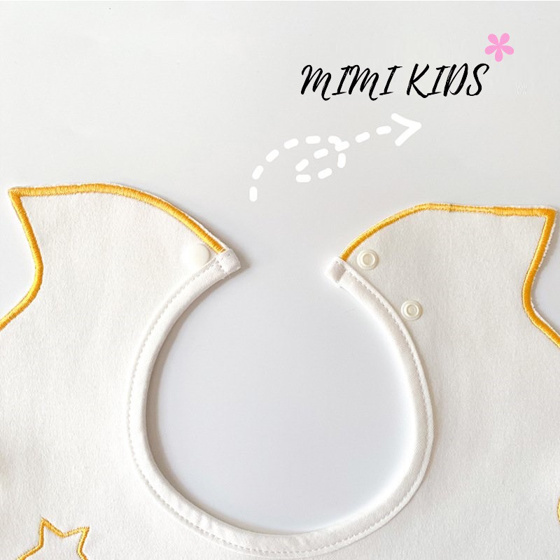 Set 3 yếm cổ tròn Cotton cao cấp chống thấm nước phong cách Hàn Quốc Mimi Kids cho bé YC01