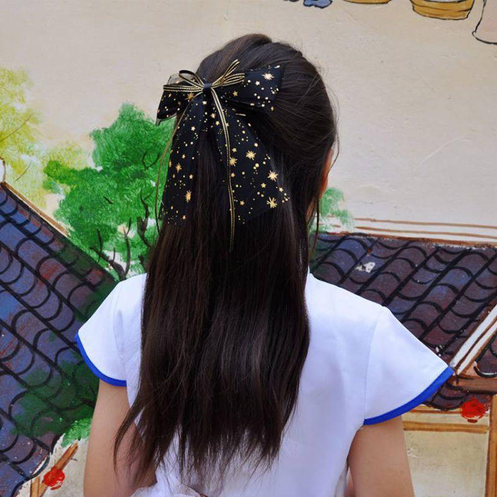 Kẹp Tóc Nơ Lưới Hình Ngôi Sao Phong Cách Cổ Điển Cho Nữ