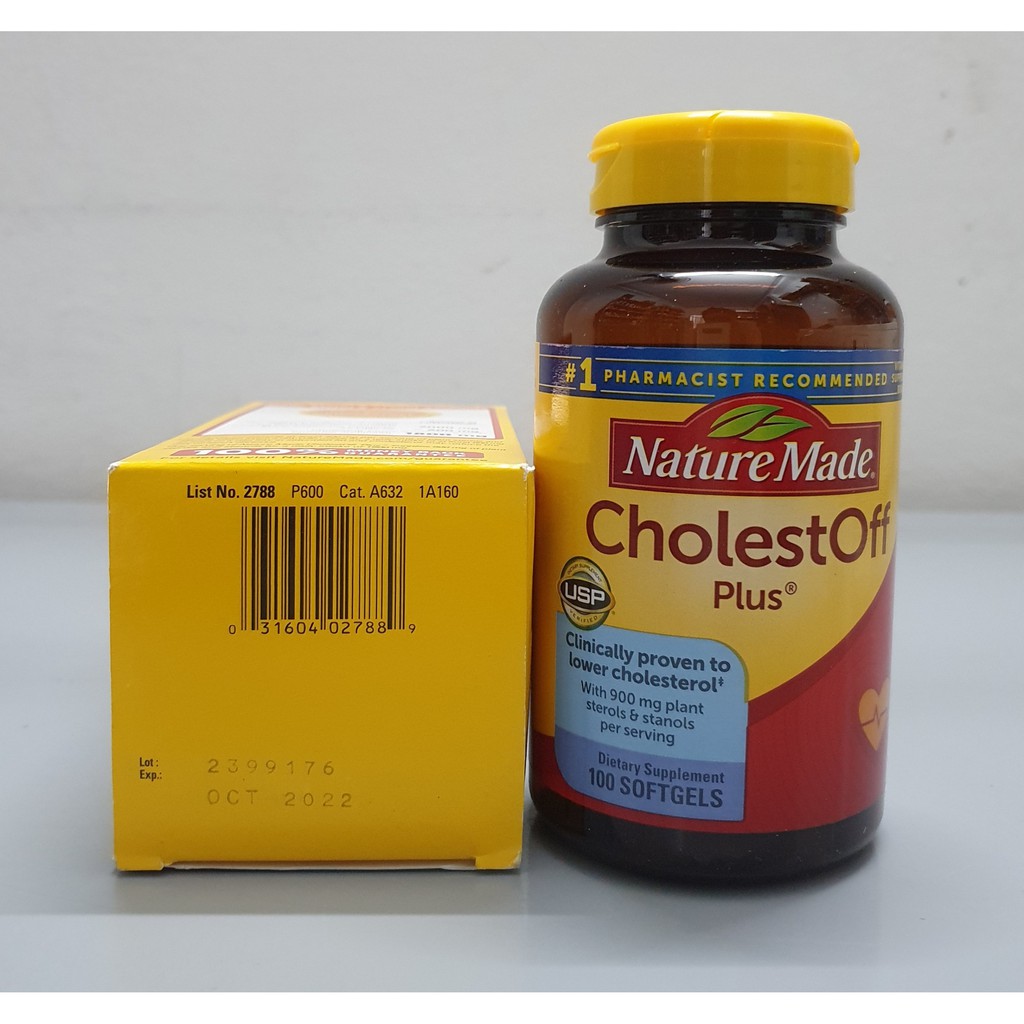 viên giảm cholesterol trong máu Nature Made Cholestoff hộp 100 viên và hộp 120 viên từ mỹ Cholest Off Plus