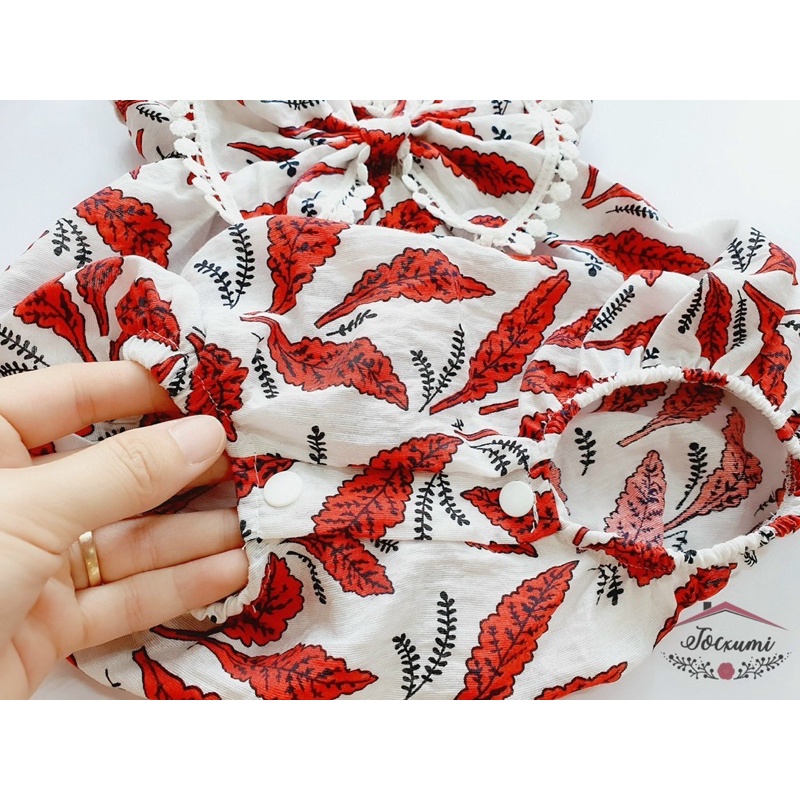 Body yếm lá đỏ ren bi xinh yêu - Tocxumi