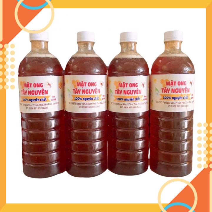 combo 4 chai Mật ong Hoa Cà phê nguyên chất Daklak tặng 1 chai mật ong bạc hà 100ml