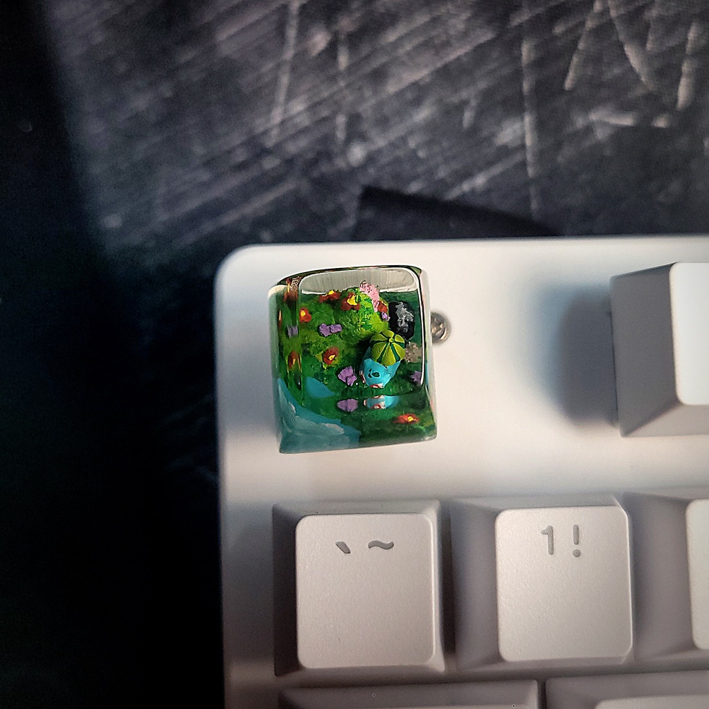 Keycap Bulbasaur Pokemon - nút phím cơ  - keycaps xuyên sáng - keycap resin epoxy - keycap lẻ - keycap anime