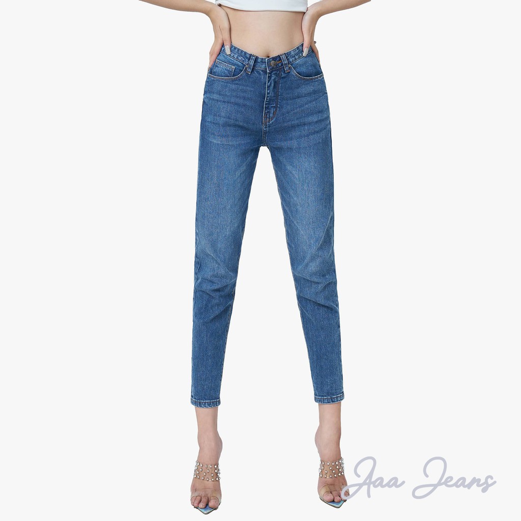 Quần Jeans Nữ Selvedge Denim Lưng Cao Classic Blue Aaa Jeans