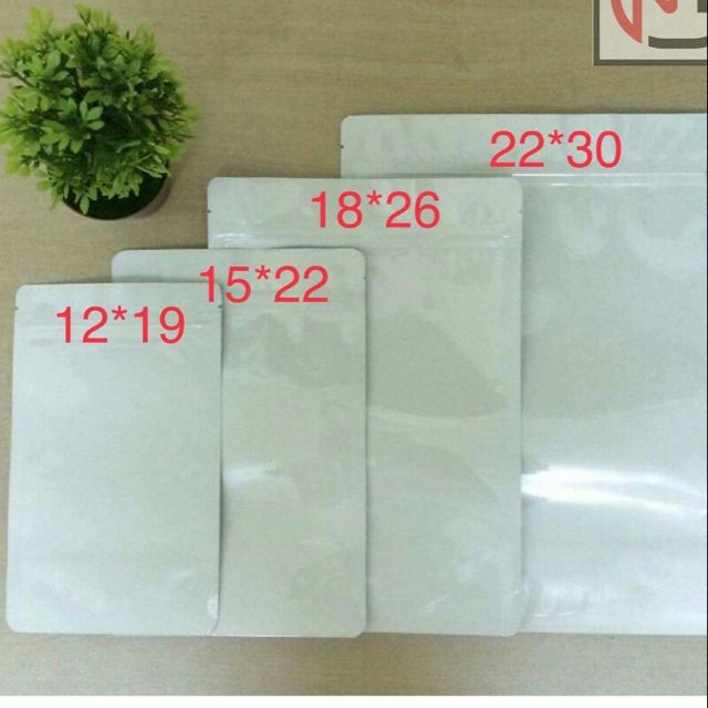 Túi zip màu trắng sữa  túi zip đáy đứng 2 mặt trắng sữa cao cấp (túi zipper đáy đứng) 1kg