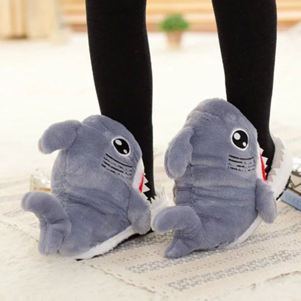 Dép Chất Liệu Vải Lông Đi Trong Nhà Hình Cá Sấu Ngộ Nghĩnh