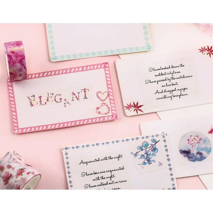 Set 10 cuộn băng keo washi dễ thương trang trí sổ tay nhật ký sáng tạo