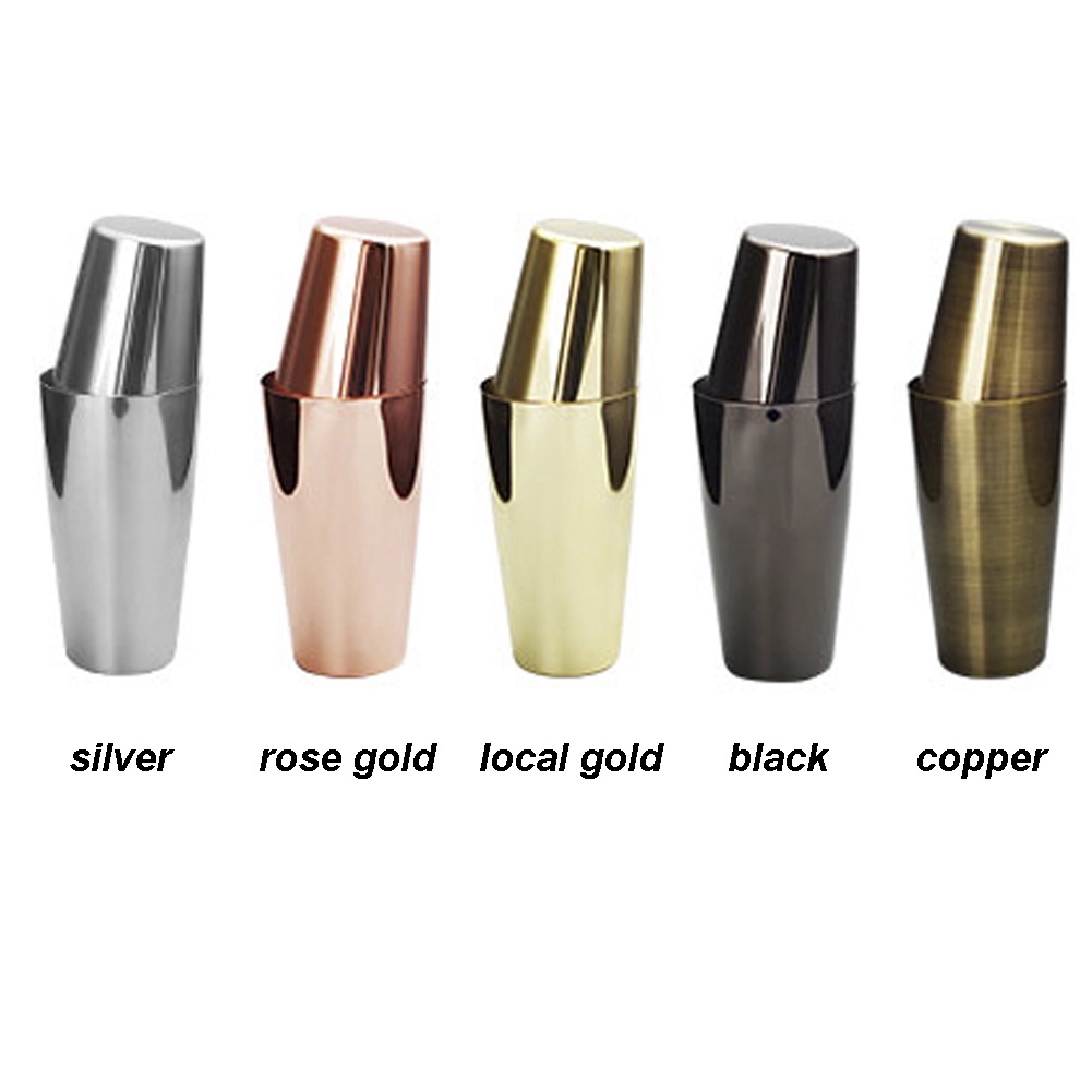 Durable Professional Bar Boston Light Weight Easy Clean Shaker Stainless Steel Copper Plating Bartender