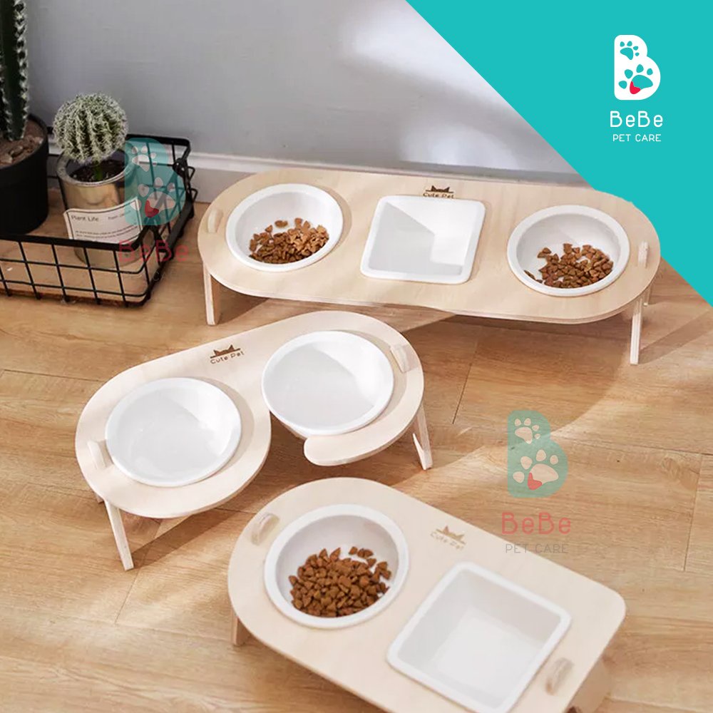 Bộ Chén Bát Ăn Ceramic Cho Chó Mèo - Hỗ Trợ Bảo Vệ Đốt Sống Cổ