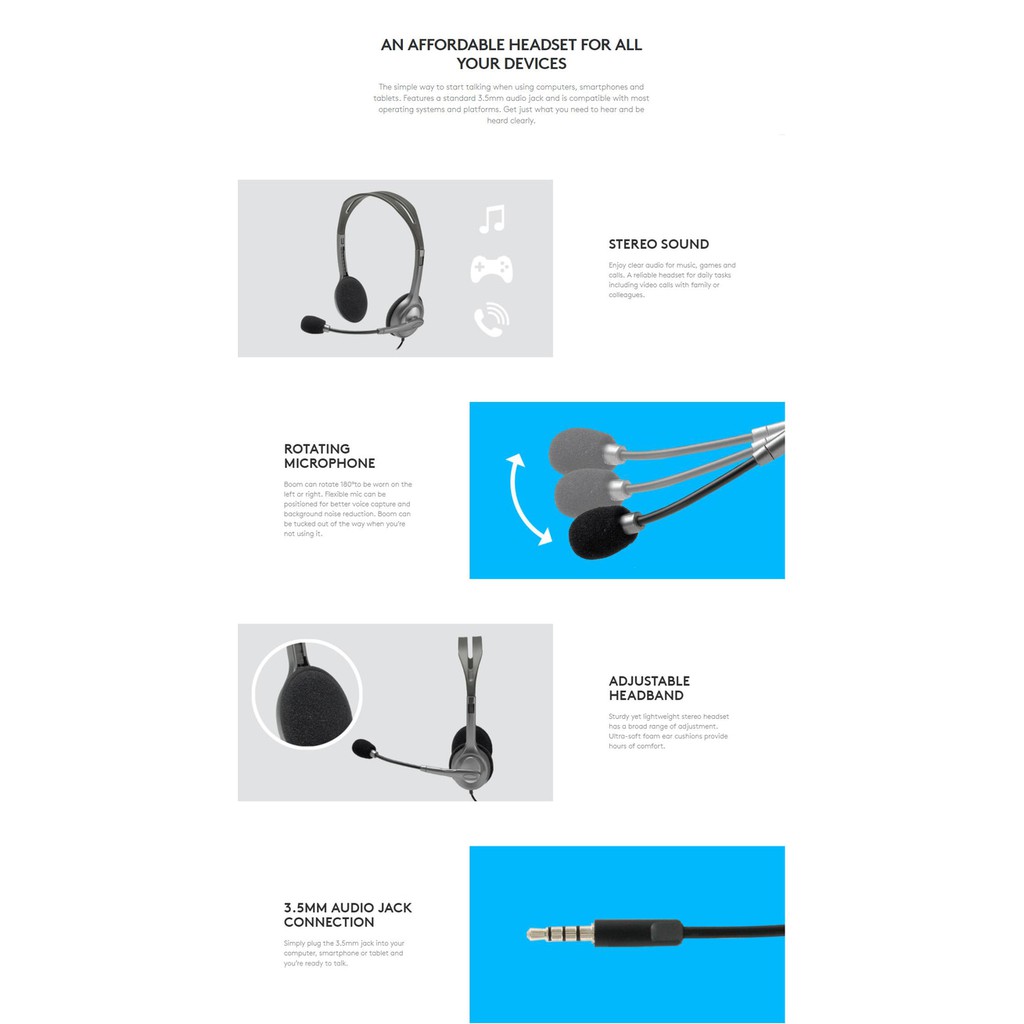 Đệm Bọc Tai Nghe Choàng Đầu Logitech H111 | BigBuy360 - bigbuy360.vn