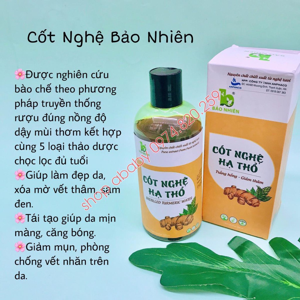 [Bảo Nhiên] Cốt Nghệ Hạ Thổ Giảm Thâm - Tái Tạo Vùng Da Cho Mẹ Sau Sinh - 330ml