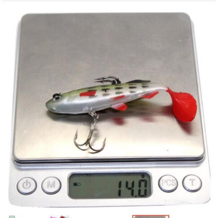 Mồi câu cá giả mềm 90mm/14g có 6 màu đồ câu FISHING_HD