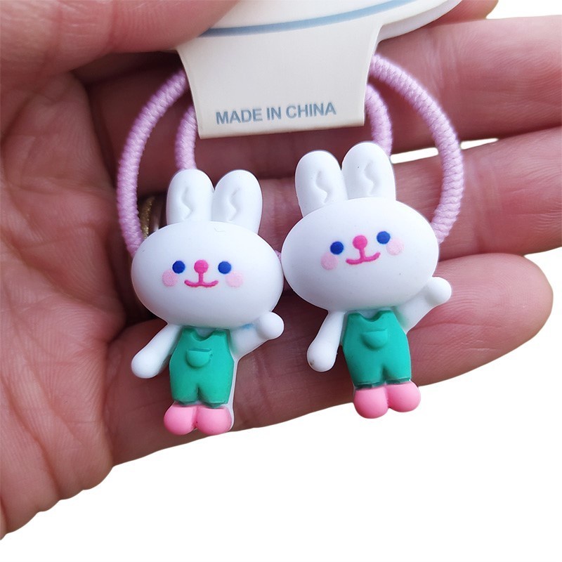 Set 2 Dây Cột Tóc Co Giãn Hình Khủng Long/Quả Dứa Dễ Thương Dành Cho Bé Gái