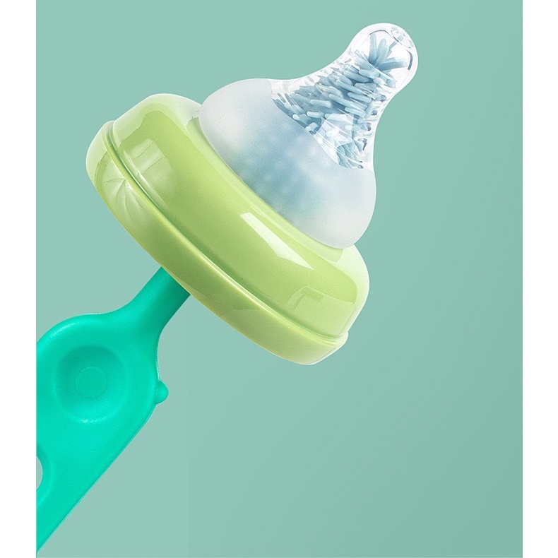 Bộ Cọ rửa bình sữa cọ núm ti Silicon và cọ ống hút BeeDoll 3 Ch Tiết Cao Cấp (Tặng kèm giá đỡ thoát nước)