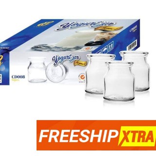 Hủ Yaourt  thủy tinh của thương hiệu Cẩm Đạt, dung tích 100ml/hủ,hộp 12 cái