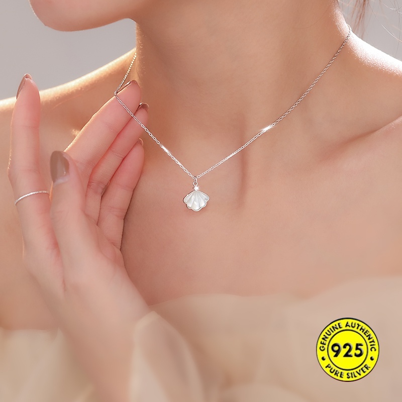 Mới Vòng cổ Mặt Vỏ Sò Đính Đá Thời Trang Cho Nữ