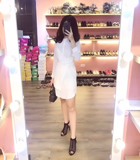 Vay sơ mi cổ tàu