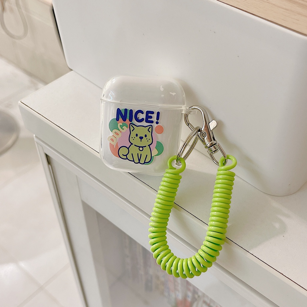 Vỏ Bảo Vệ Hộp Sạc Tai Nghe airpods 1 2 Pro 3rd Generation Pro 1/2 Trong Suốt Chống Sốc Họa Tiết Hoạt Hình Kèm Dây Đeo Kiểu Nhật Hàn