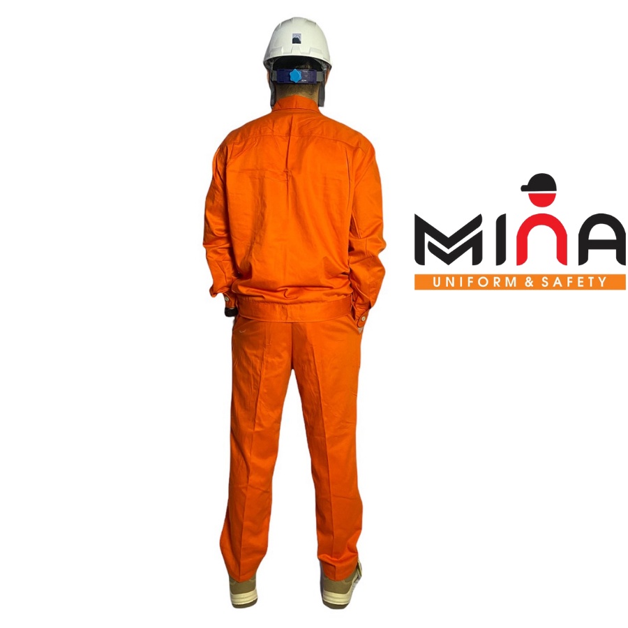 Quần áo bảo hộ lao động - Bộ quần áo cam điện lực - vải kaki 21