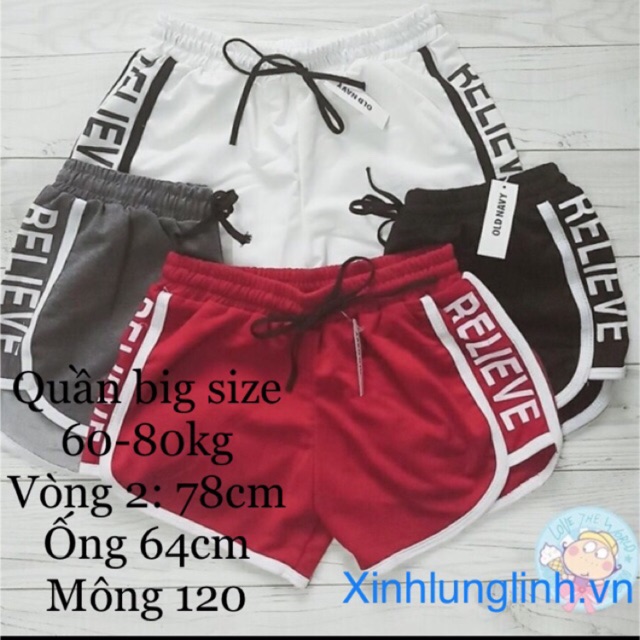Quần Đùi Nữ ( in chữ size 60-85kg)