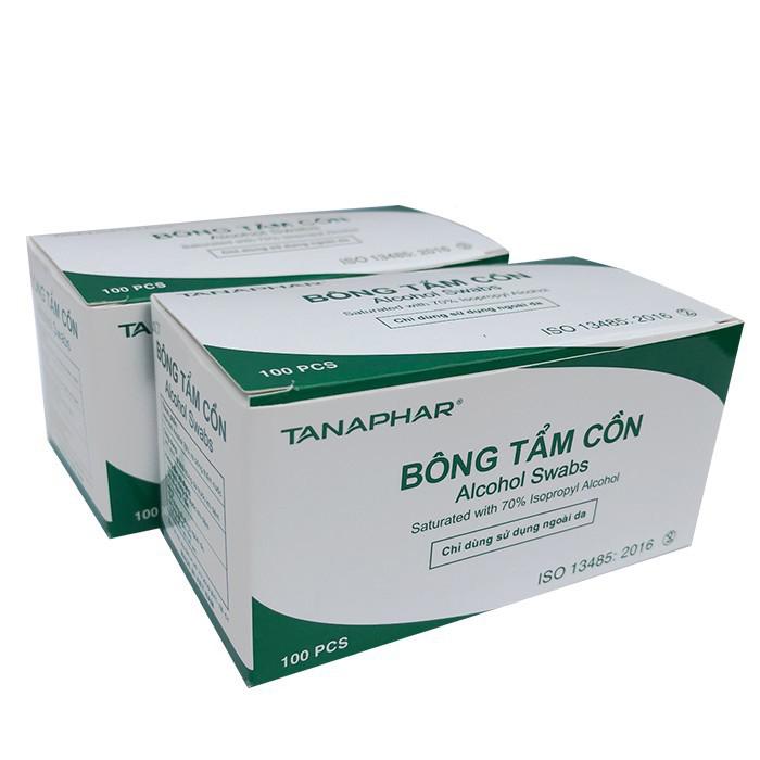 (CHÍNH HÃNG) Hộp 100 bông tẩm cồn ALCOHOL SWABS sát khuẩn, sát trùng