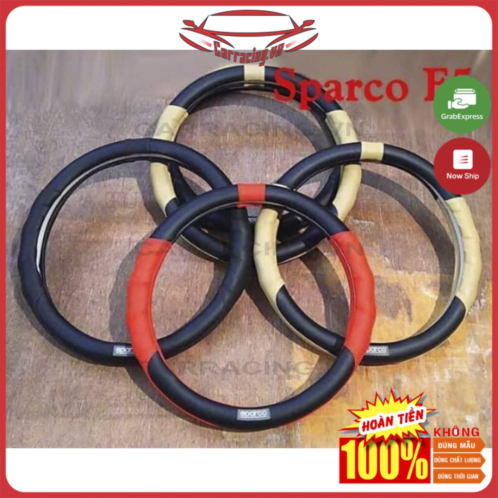 Bọc Da Vô Lăng - Bọc vô lăng Ốp SPARCO F1 đường kính 38cm phù hợp xe 4,5,7 chỗ , bán tải tại Việt Nam CARRACING